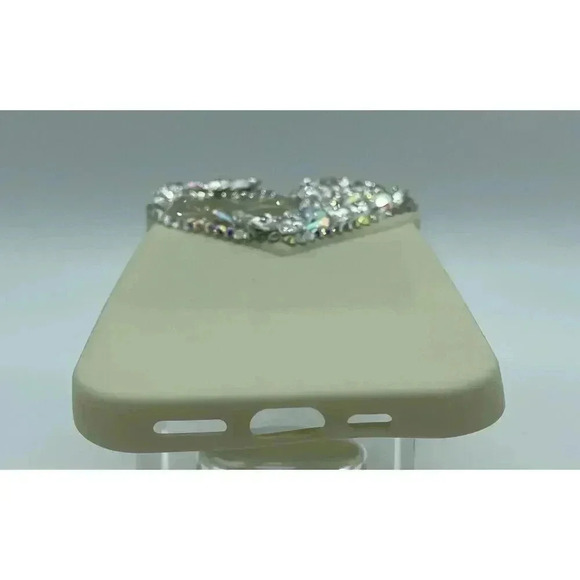 3D Rhinestone Heart Bling Case for iPhone 14 Pro Shockproof Soft TPU - Picture 7 of 9